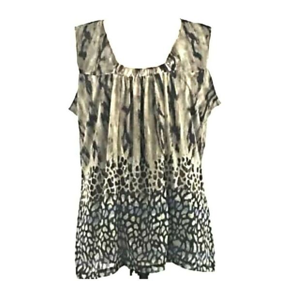 RQT Shirt Petite Large Tank‎ Embellished Animal - Picture 1 of 9